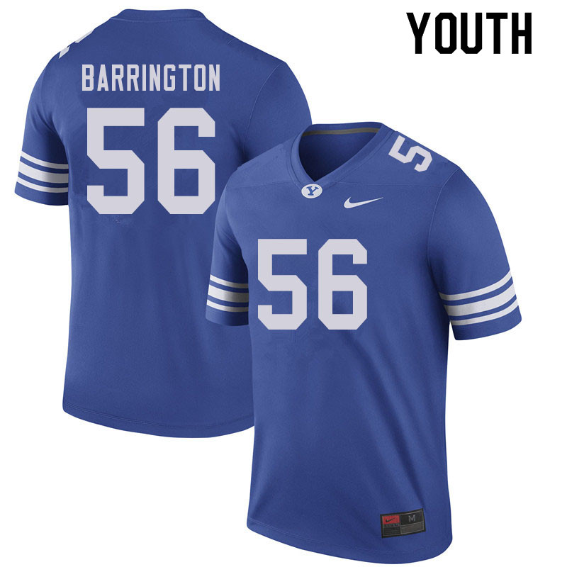 Youth #56 Clark Barrington BYU Cougars College Football Jerseys Sale-Royal